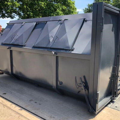 donkergrijze afzetcontainer